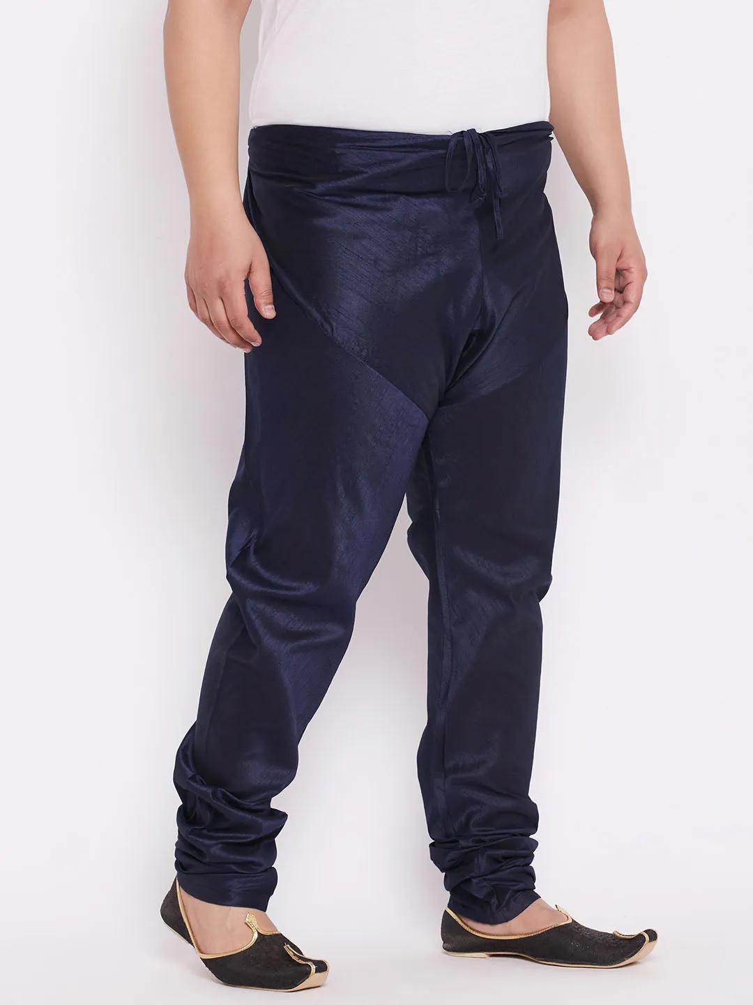 VASTRAMAY Blue Cotton Silk Pyjama