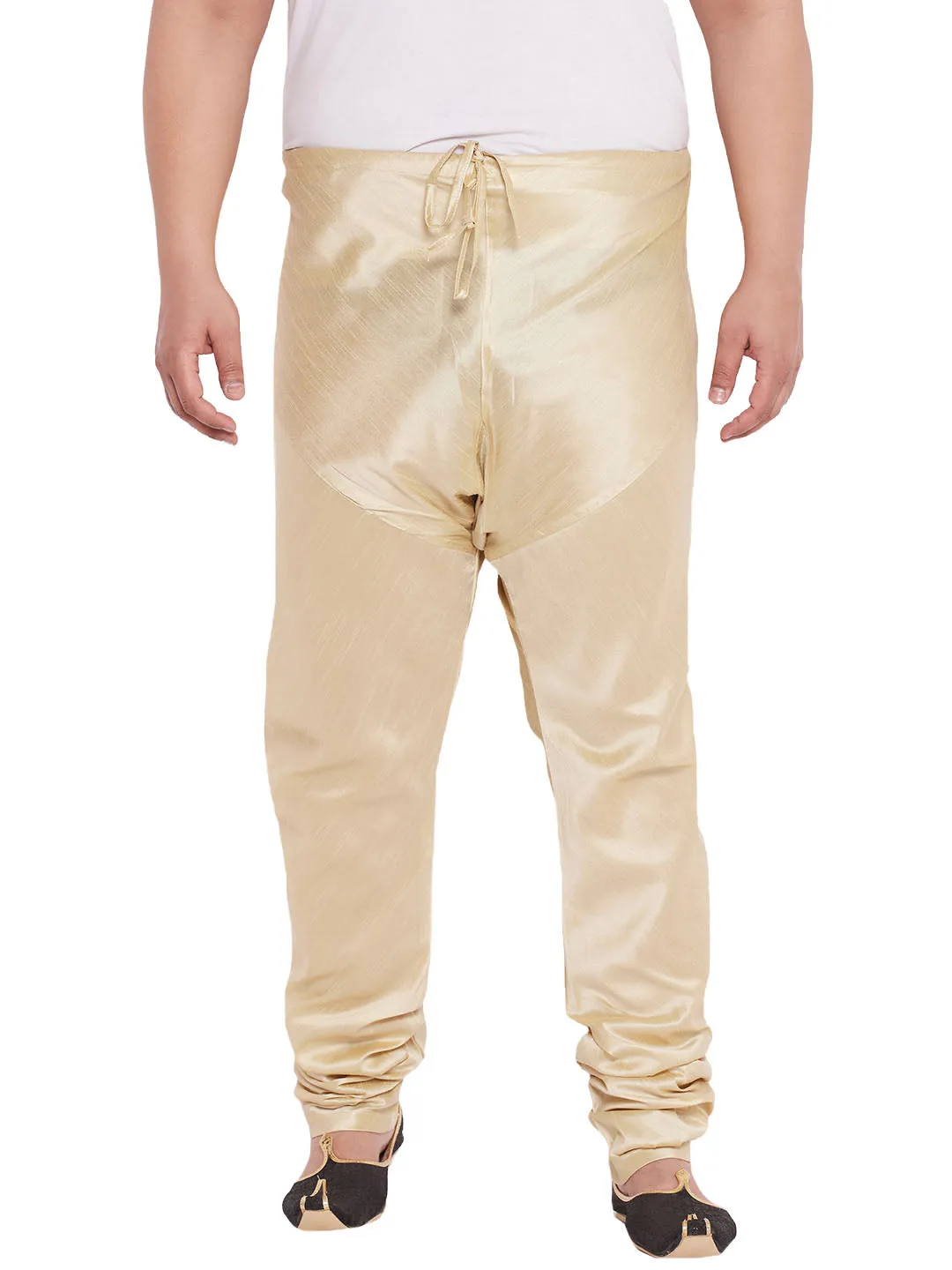 VASTRAMAY Gold Cotton Silk Blend Pyjama