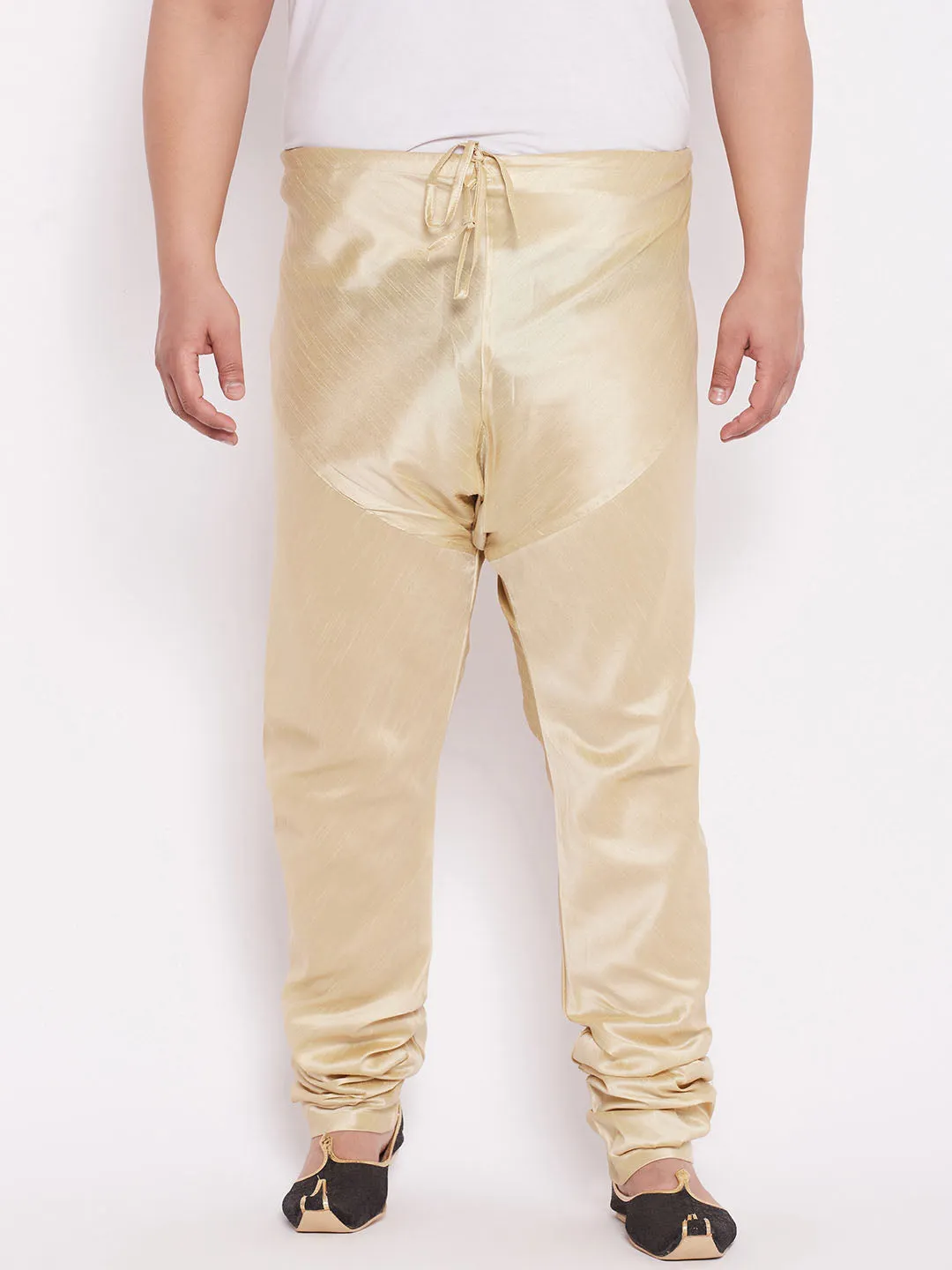 VASTRAMAY Gold Cotton Silk Blend Pyjama