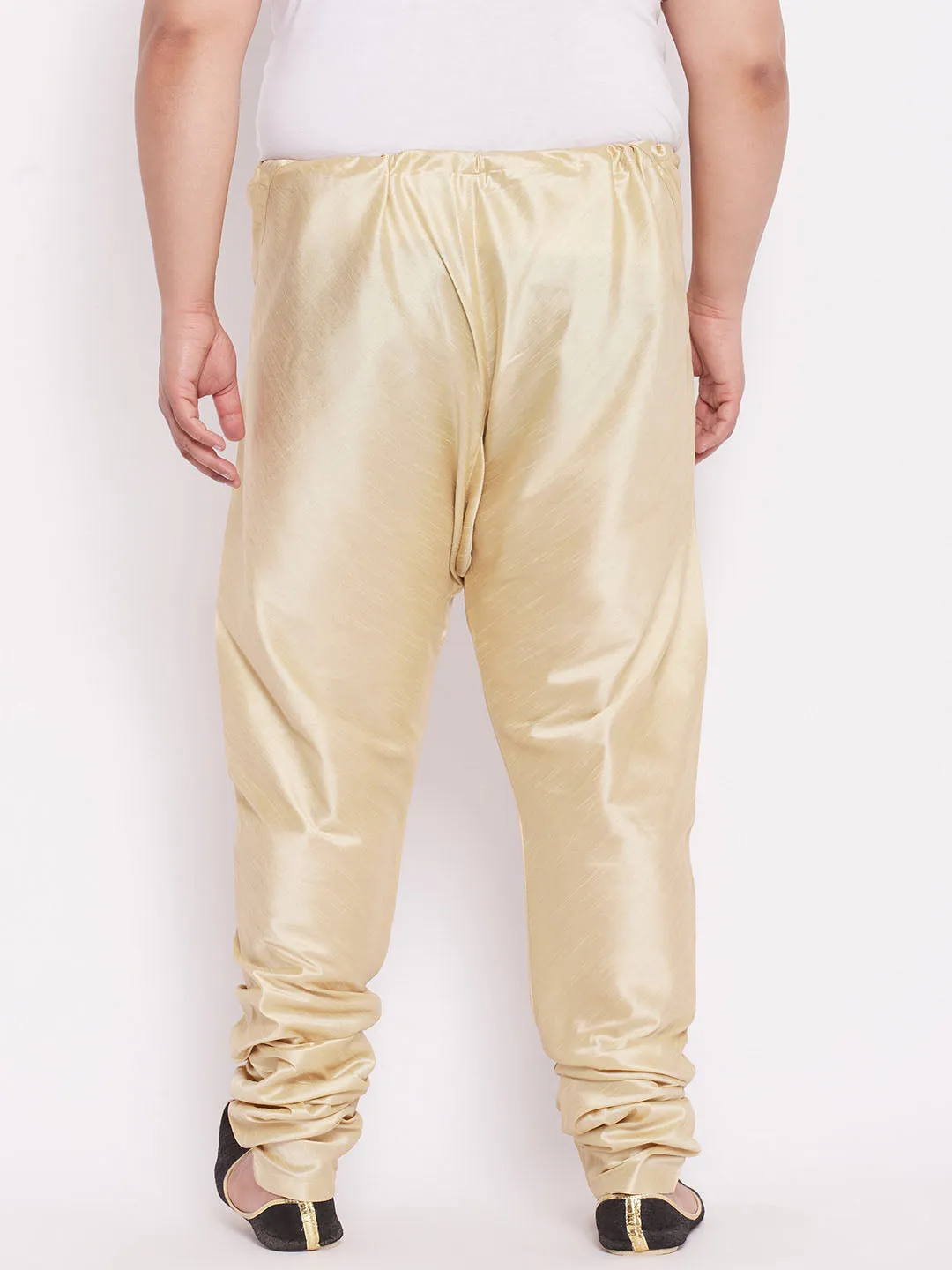 VASTRAMAY Gold Cotton Silk Blend Pyjama