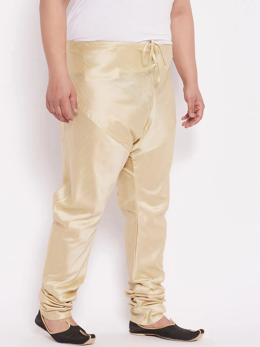 VASTRAMAY Gold Cotton Silk Blend Pyjama