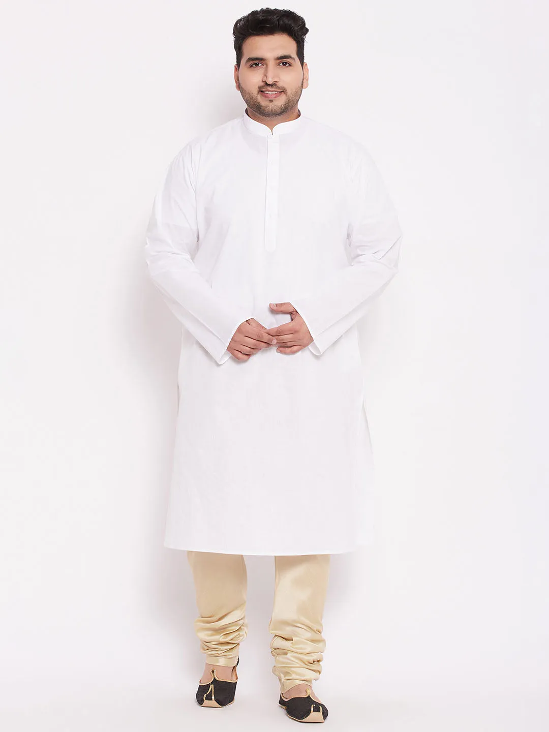 VASTRAMAY Gold Cotton Silk Blend Pyjama