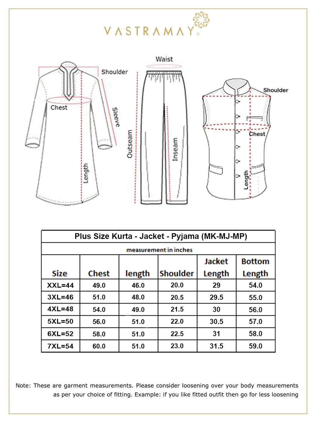 VASTRAMAY Purple and Orange Plus Size Jacket Kurta