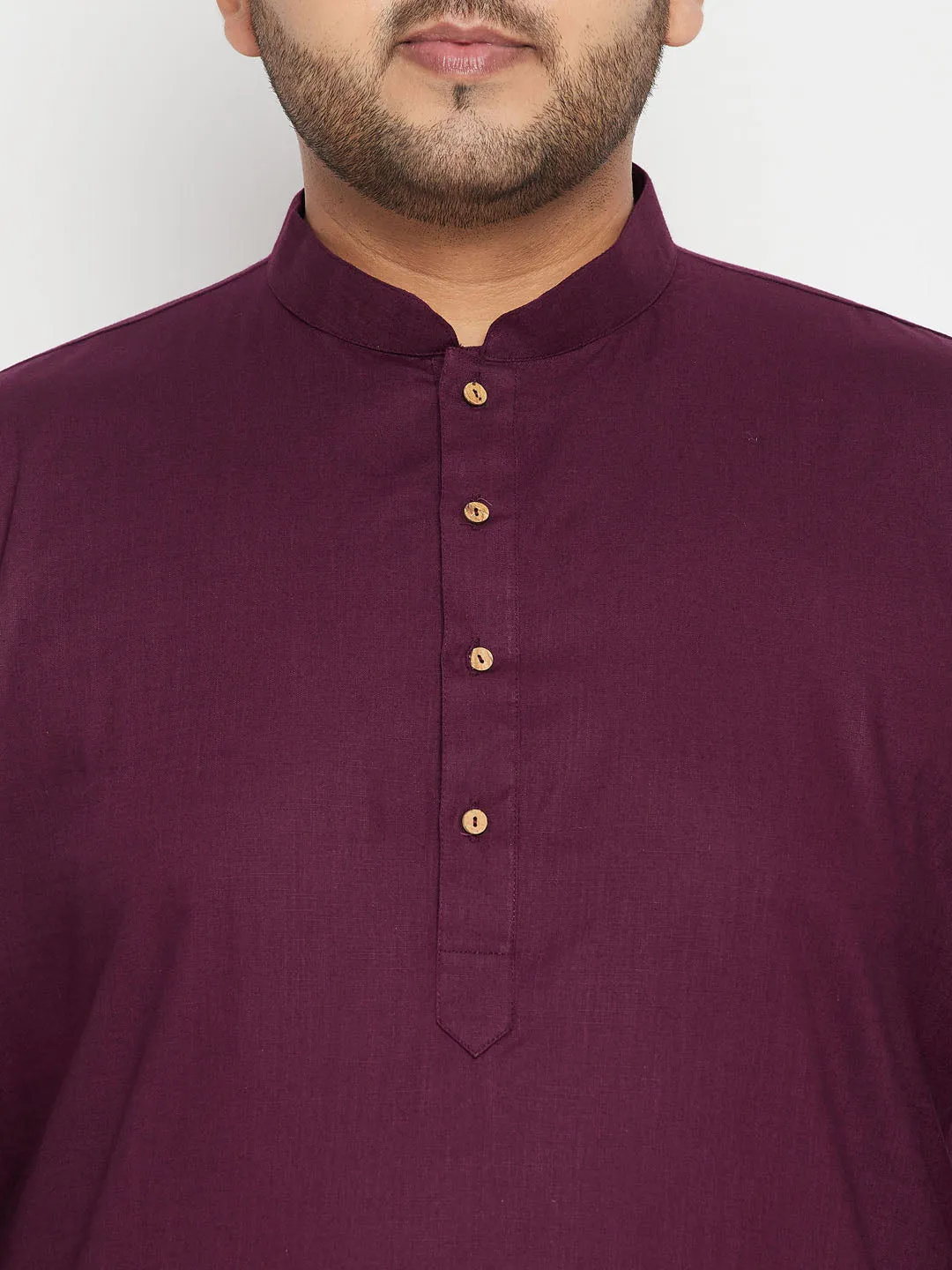 VASTRAMAY Purple and Orange Plus Size Jacket Kurta
