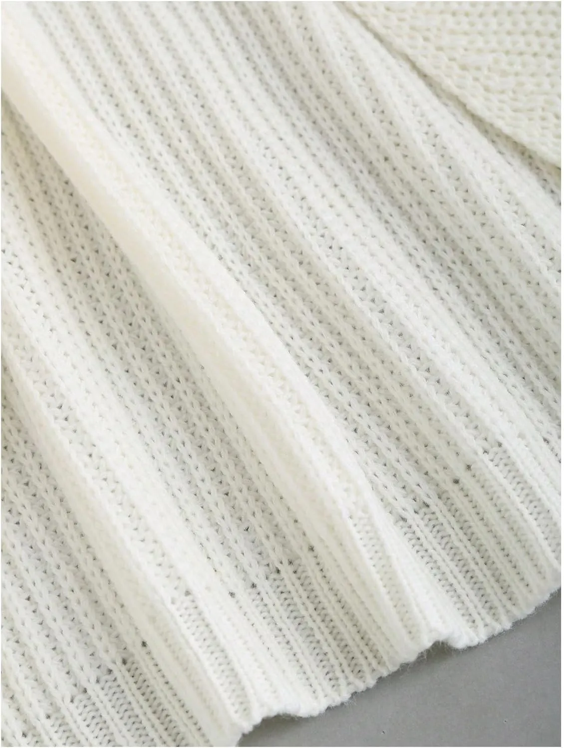 Verdusa Women's Bow Knot Open Front Long Sleeve Knitted Crop Cute Cardigan Sweater
