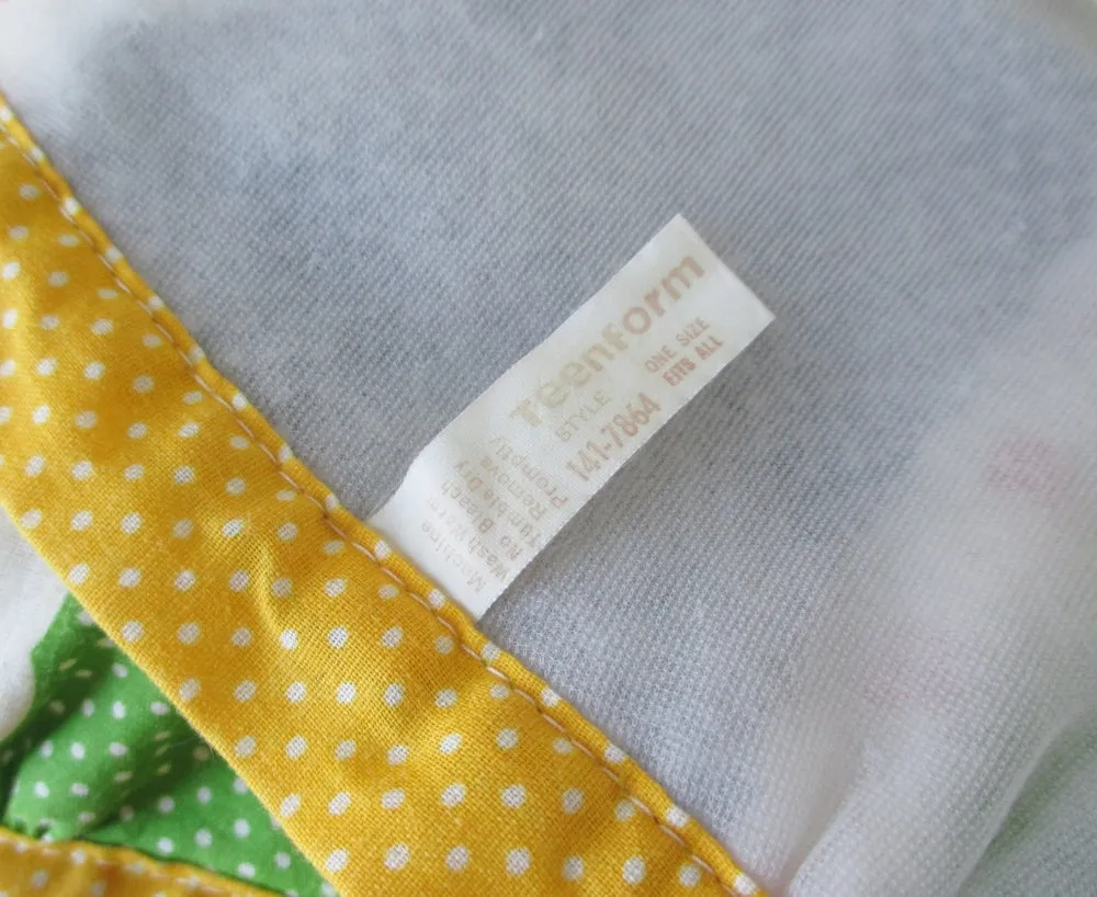 Vintage 70's Polka Dot & Ruffle Halter Top / One Size