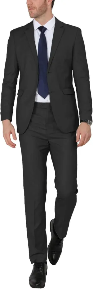 WEEN CHARM Men's Suits Slim Fit 2 Piece Two Button Blazer Wedding Prom Tuxedo Single Breasted Jacket Pants Set