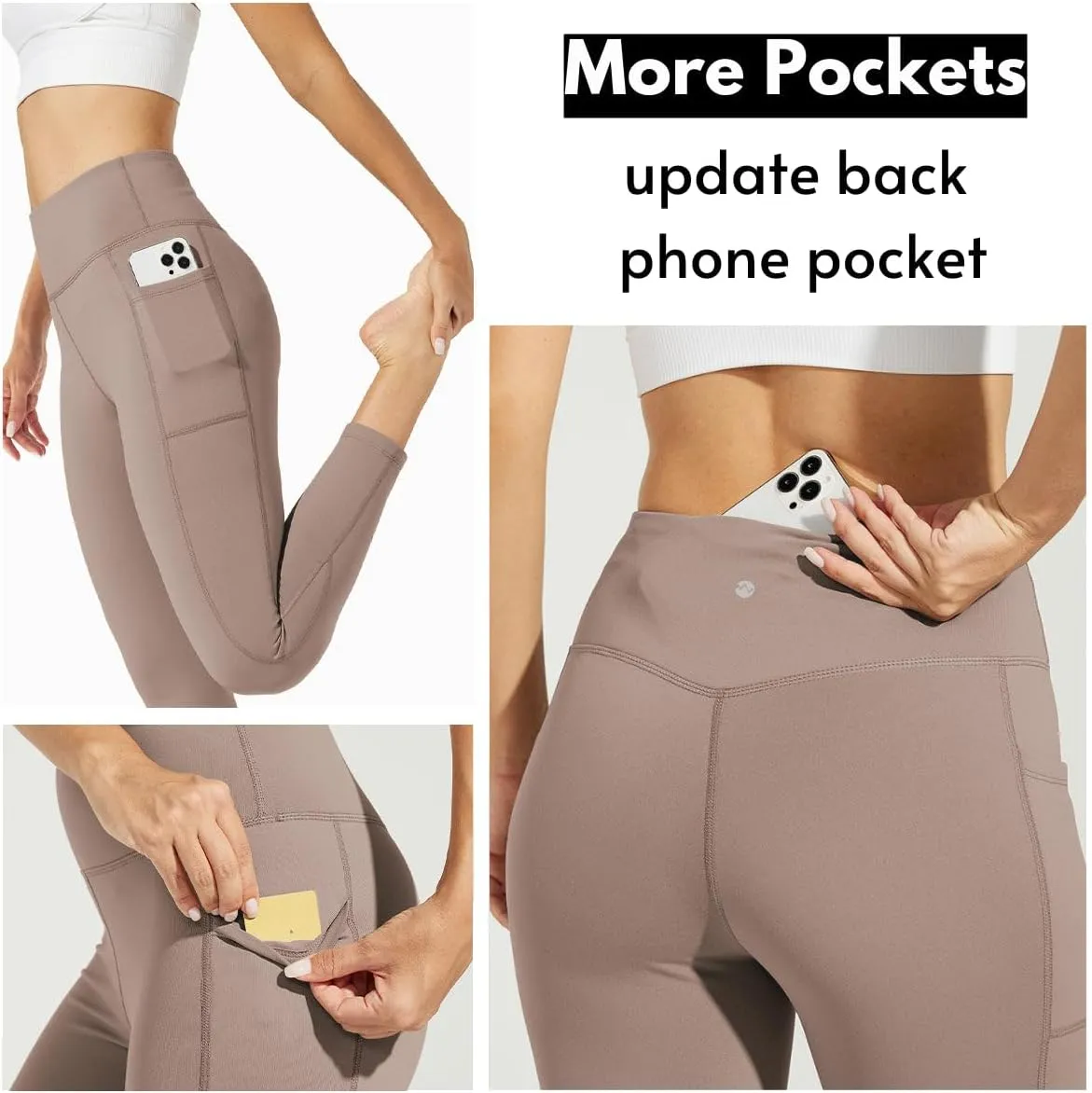 Willit Women's Fleece Lined Leggings High Waisted Winter Thermal Yoga Running Pants with Pockets