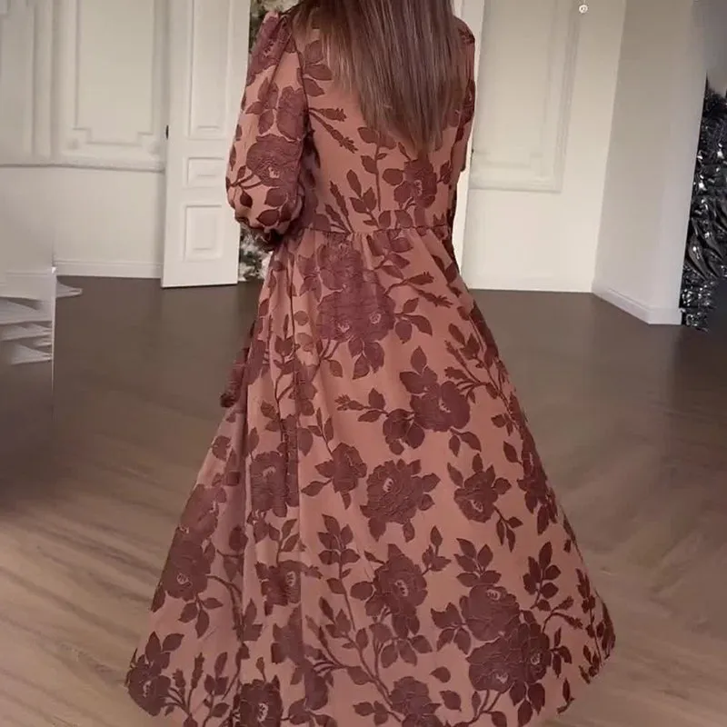 Women's Allover Print Belted Dress