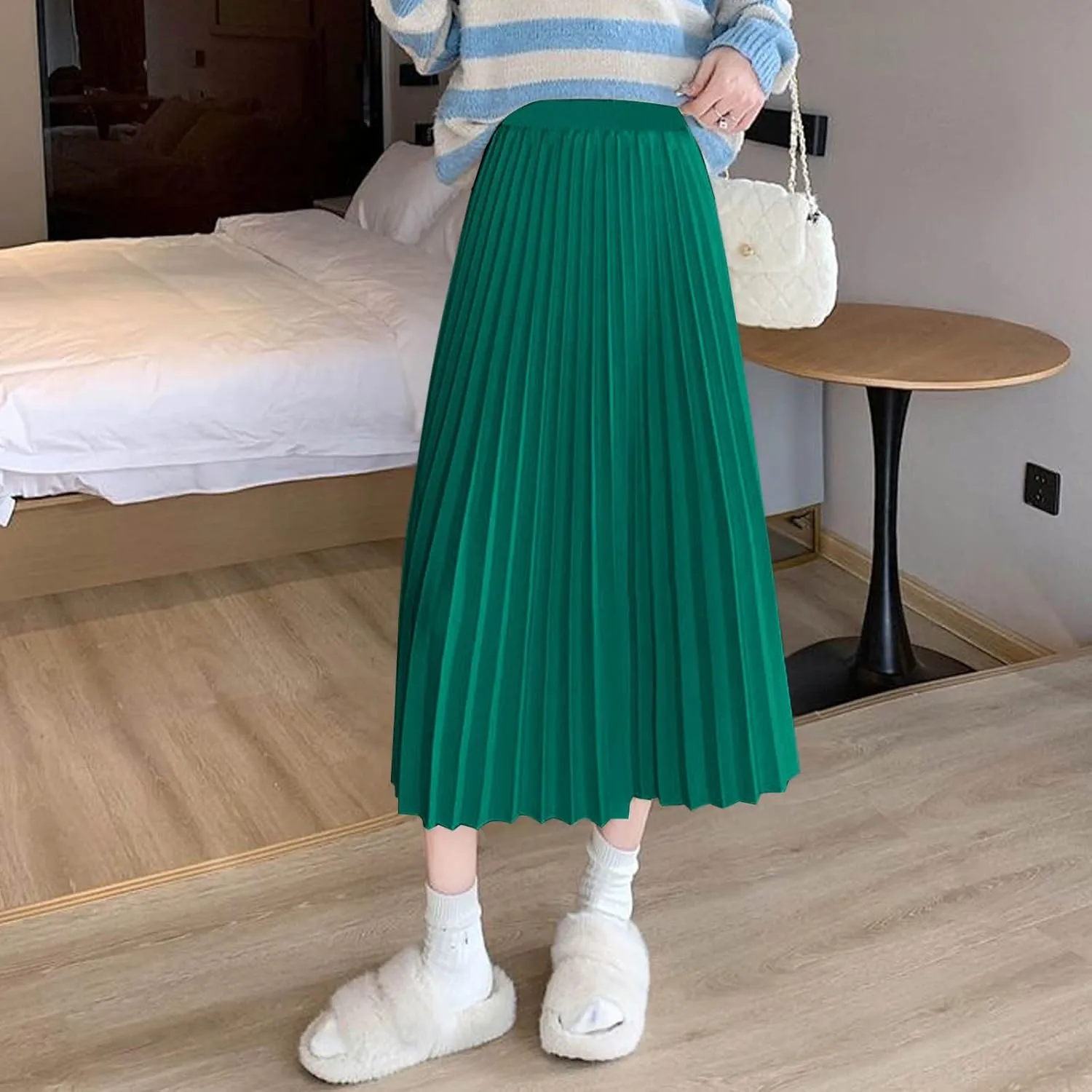 Womens Maxi Midi Satin Skirt Wedding Guest Dress Plus Size Pleated Evening Party Silk Elegant High Waist Long Skirts