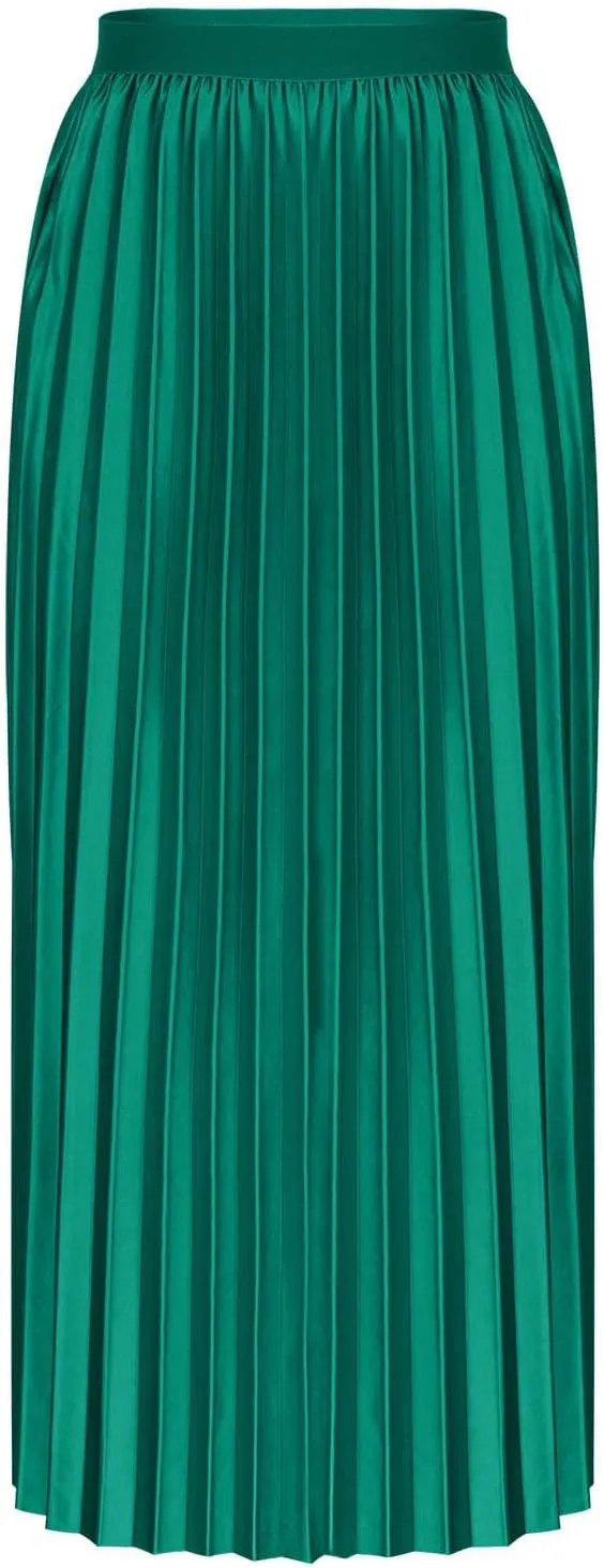 Womens Maxi Midi Satin Skirt Wedding Guest Dress Plus Size Pleated Evening Party Silk Elegant High Waist Long Skirts