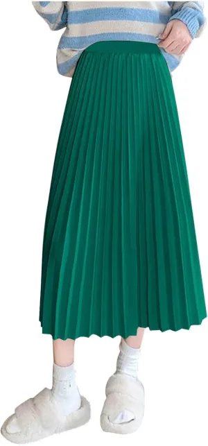 Womens Maxi Midi Satin Skirt Wedding Guest Dress Plus Size Pleated Evening Party Silk Elegant High Waist Long Skirts