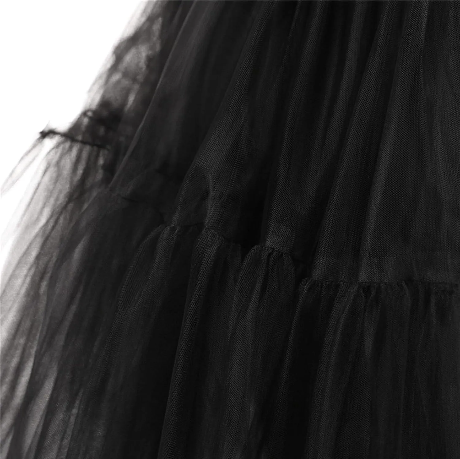 Women's Petticoat Skirt Underskirts for Cosplay Pleated Tulle Petticoat Tutu Tulle Midi Knee Length Skirt Dress
