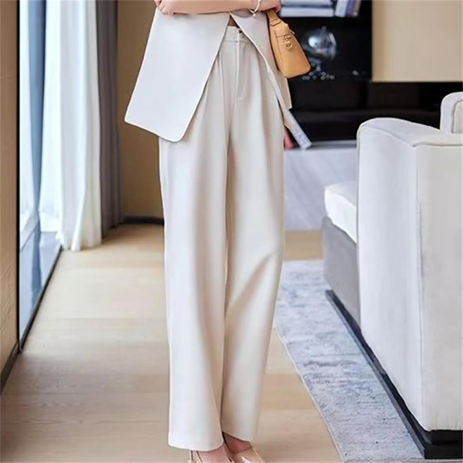Womens Sleeveless Suit Vest and Wide Leg Pants Business Summer Casual Top Blazer Jacket Suit Sets for Women 2 Piece Outfits