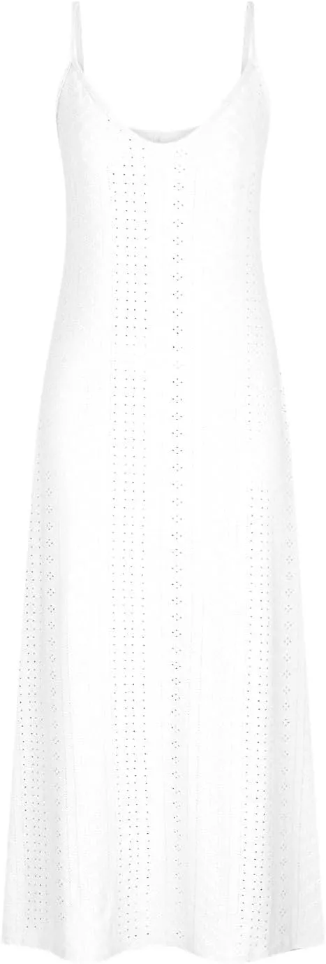 Womens Summer Dress Spaghetti Strap Long Maxi Dresses Flowy Boho Eyelet Sundresses Vacation Outfits