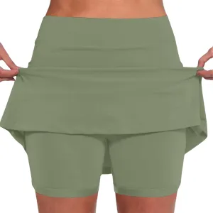 Womens Summer Skorts with Pockets Tummy Control Plus Size Skorts for Women High Waist Athletic Skirt Casual Shorts
