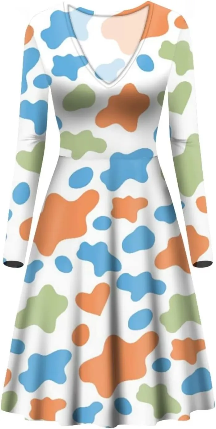 XYZCANDO Maxi Dress for Women Deep V Neck Long Dresses Casual Party Club Dresses Flowy Dresses