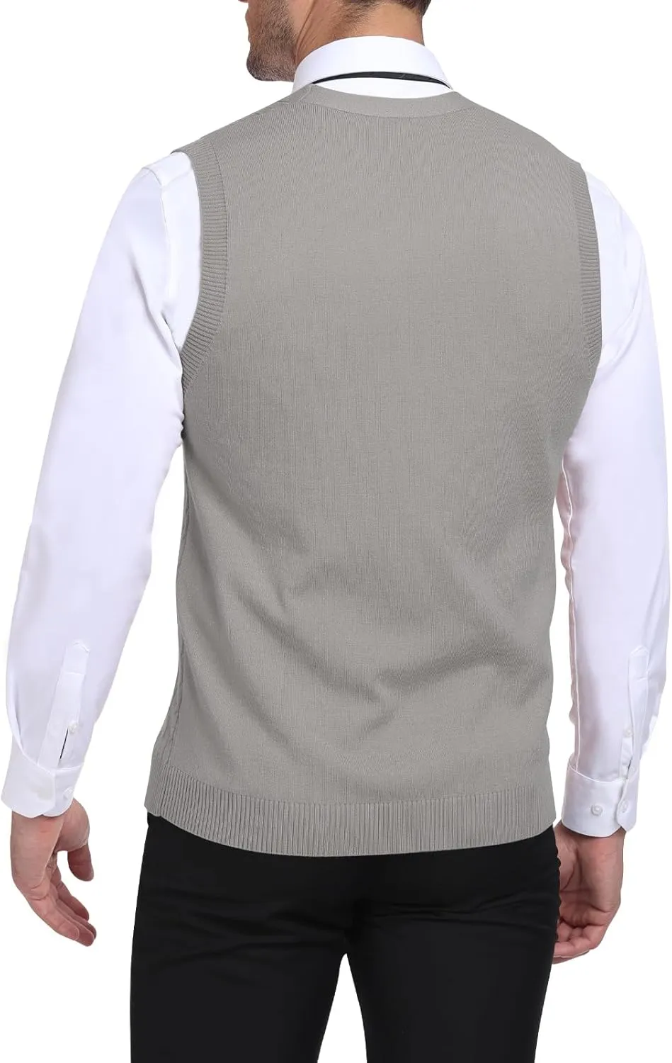 YTD Men's Sleeveless Sweater Vest V-Neck Casual Cable Knit Button Down Cardigan Vest